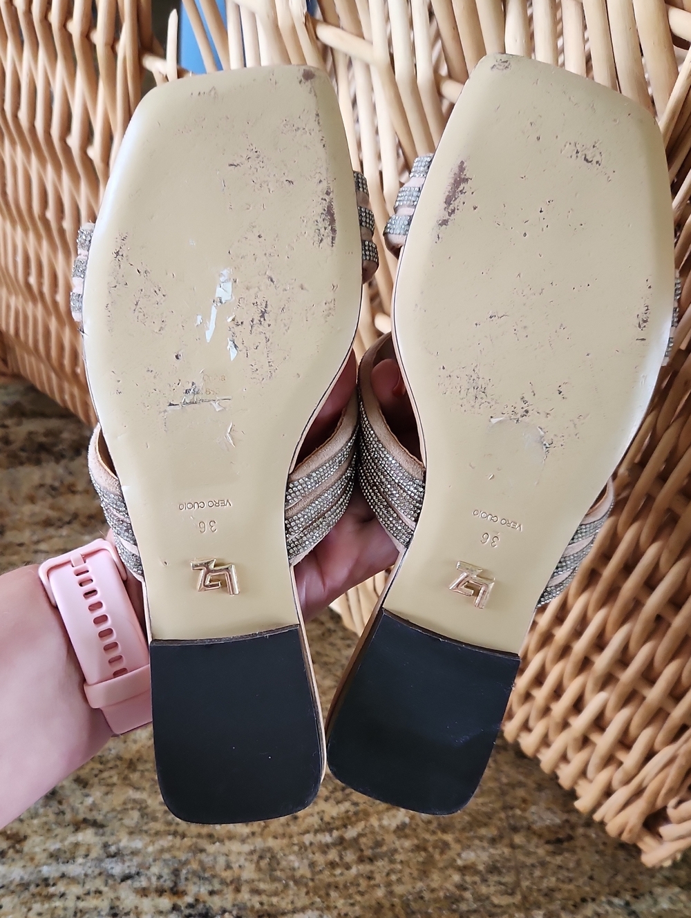 Lola Cruz Knot Embellished Crystal Rhinestones Slides Sandal Size EU 36 US 6 - Picture 8 of 14